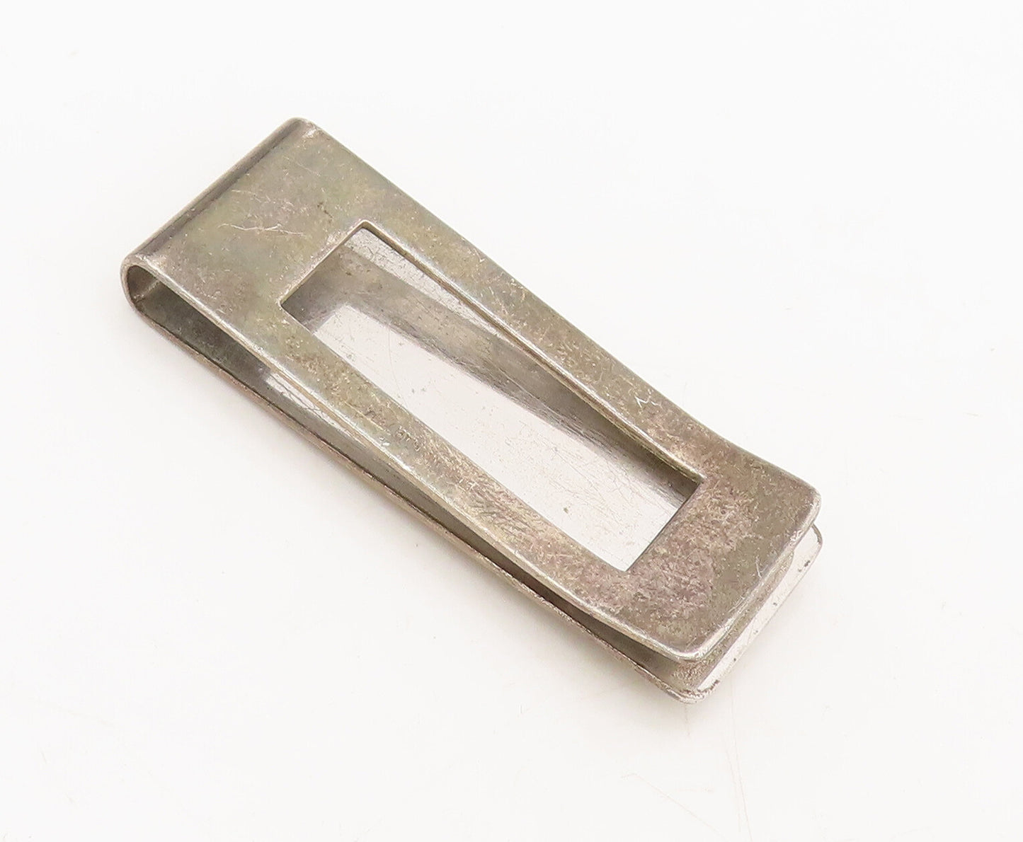 B.A.B 925 Silver  Vintage Minimalist Carved Sailing Ship Tie Clip  TR3666