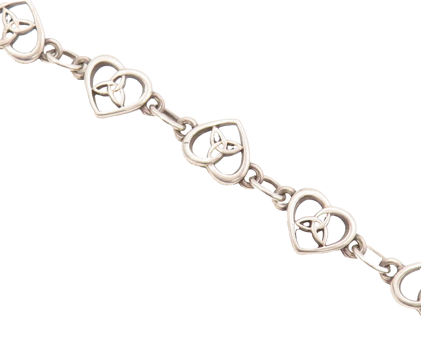925 Sterling Silver Vintage Bracelet SOLVAR Celtic Trinity Hearts Link  BT10172
