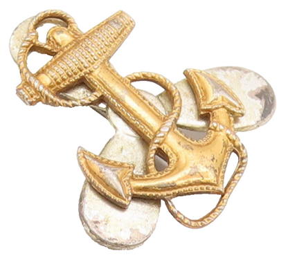 925 Sterling Silver Vintage Brooch Pin US Military Gold Plated Anchor  BP10602