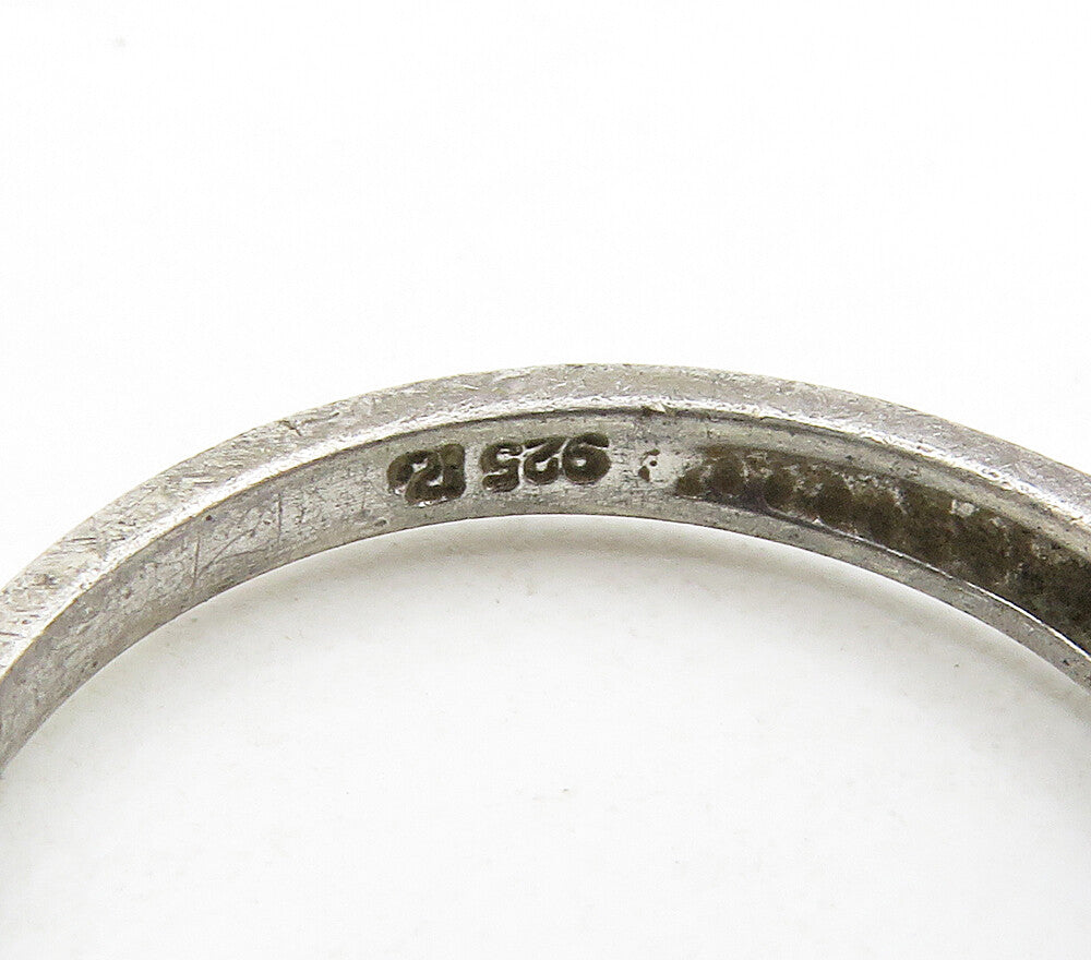 ROSS SIMON 925 Silver  Vintage Cubic Zirconia 4 Stone Band Ring Sz 8  RG15863