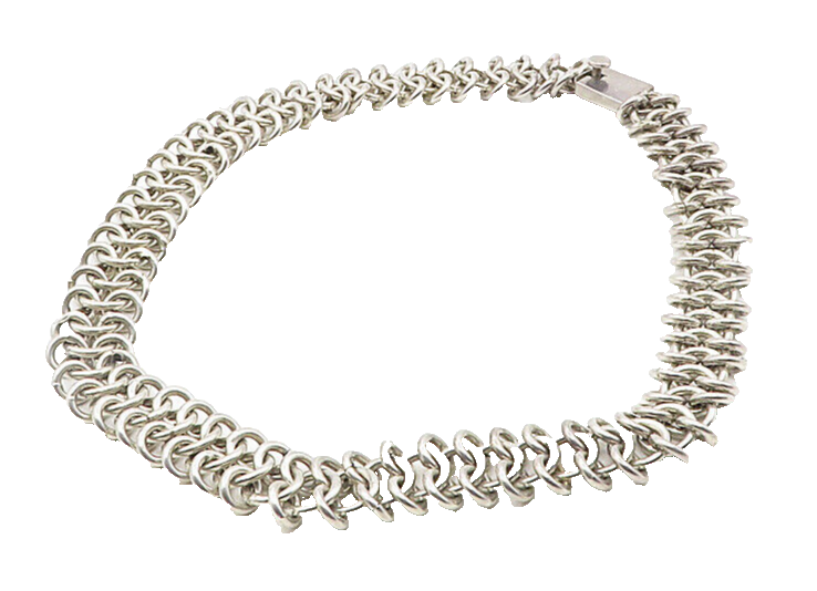 MEXICO 925 Sterling Silver  Vintage Minimalist Chunky Chain Necklace  NE1767