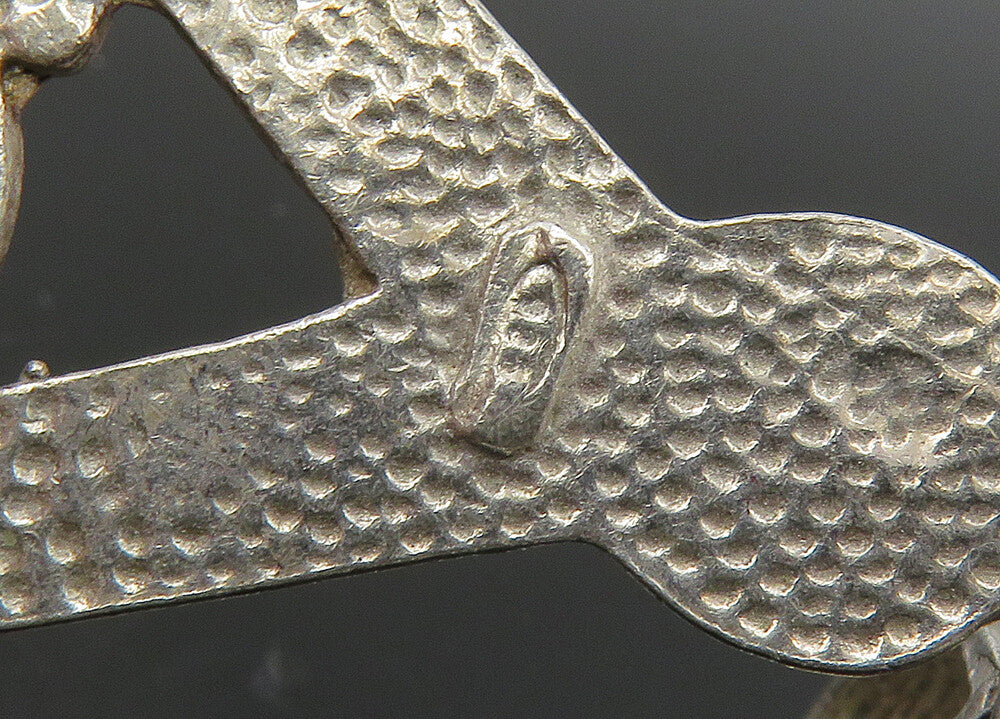 925 Sterling Silver  Vintage Diamond Cut Detail Freemason Pendant  PT16586
