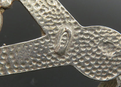925 Sterling Silver  Vintage Diamond Cut Detail Freemason Pendant  PT16586