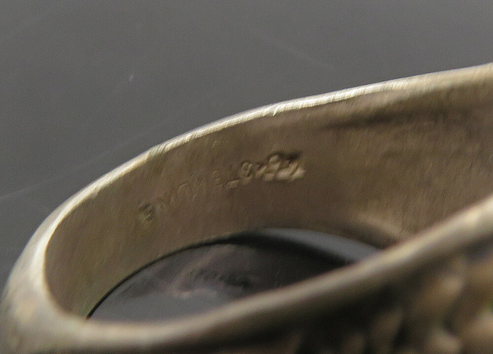 925 Silver  Vintage Antique Blue Stone US Air Force Band Ring Sz 10  RG22045
