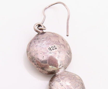 925 Sterling Silver Vintage Earrings Dark Tone Pearl Floral Cutout   EG13258