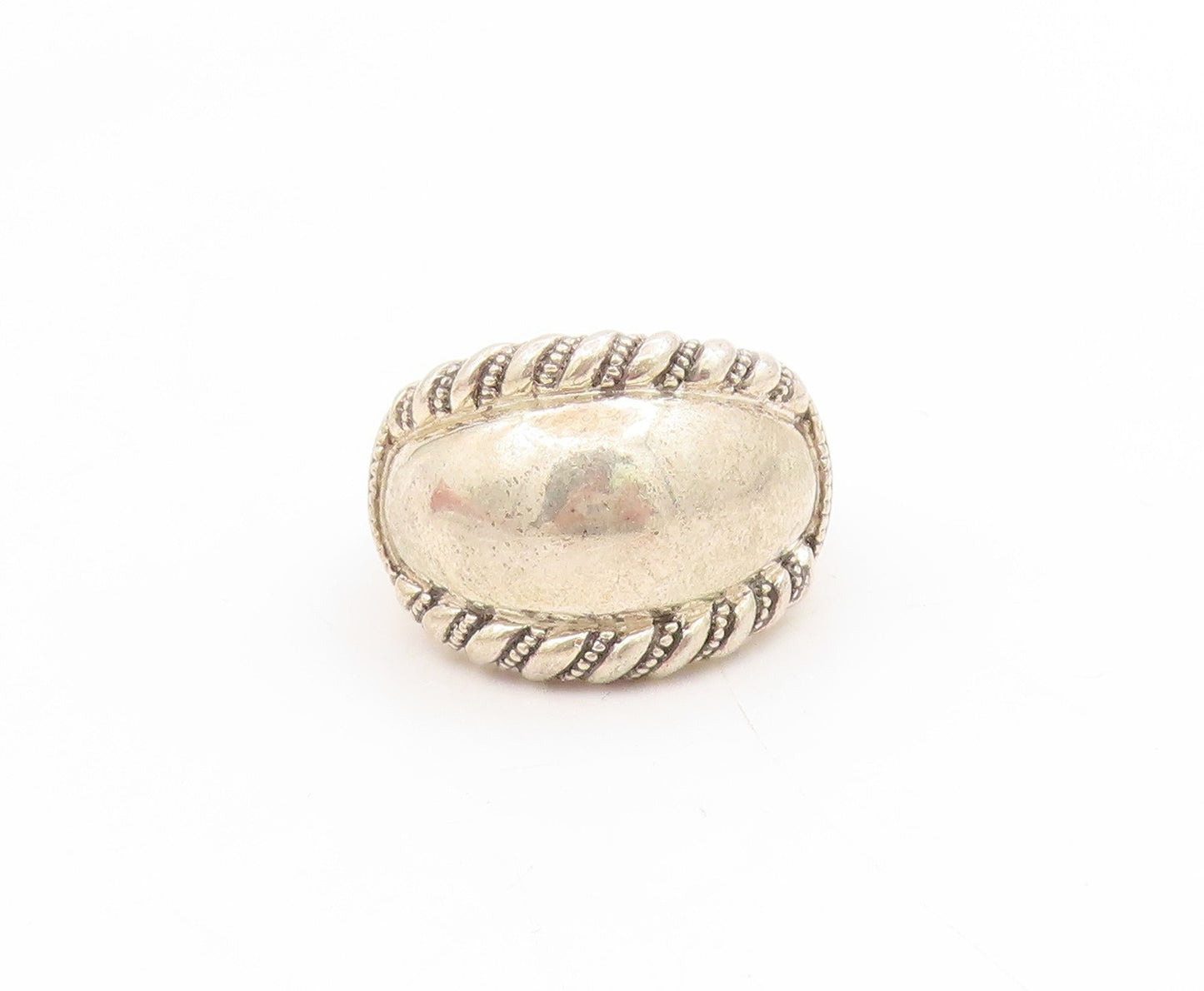 925 Sterling Silver Vintage Ring JUDITH JACK Ribbed Dome Band  Sz 7  RG34689