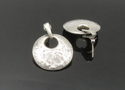 BARSE 925 Sterling Silver  Vintage Shiny Hammered Dangle Earrings  EG10731