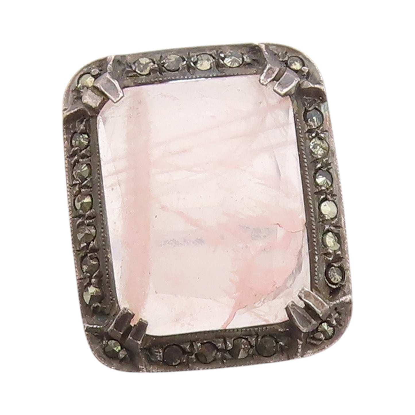 925 Sterling Silver Vintage Ring EUROPE Victorian Gemstone  Sz 6  RG33285