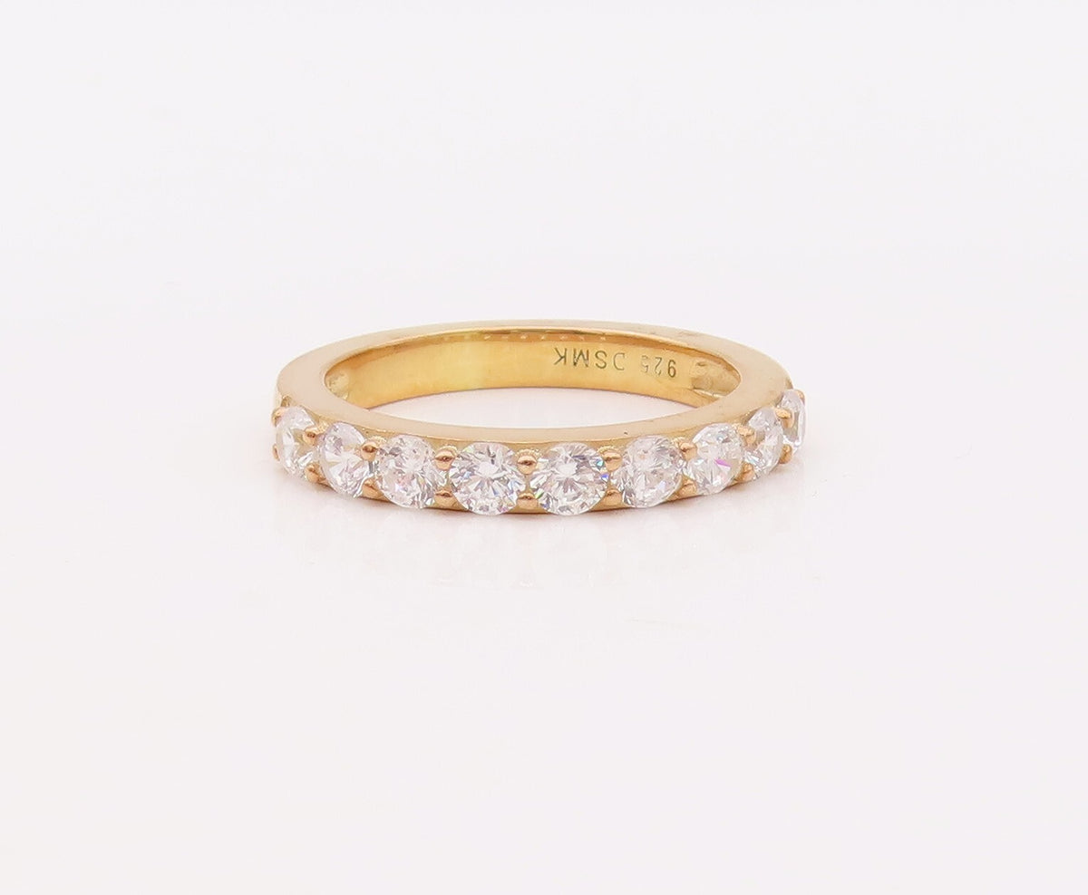 925 Sterling Silver Vintage Ring Gold Plated Stackable CZ Bands  Sz 7  RG29926