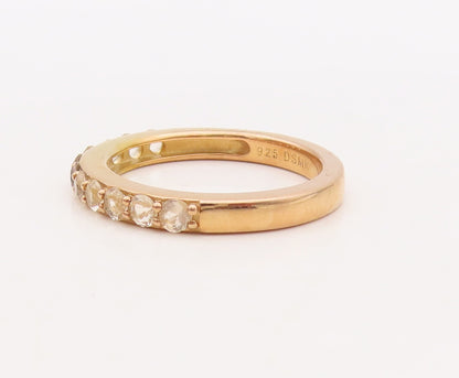 925 Sterling Silver Vintage Ring Gold Plated Stackable CZ Bands  Sz 7  RG29926