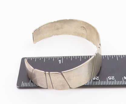DESIGNER 925 Silver  Vintage Shiny Pattern Tapered Cuff Bracelet  BT9231