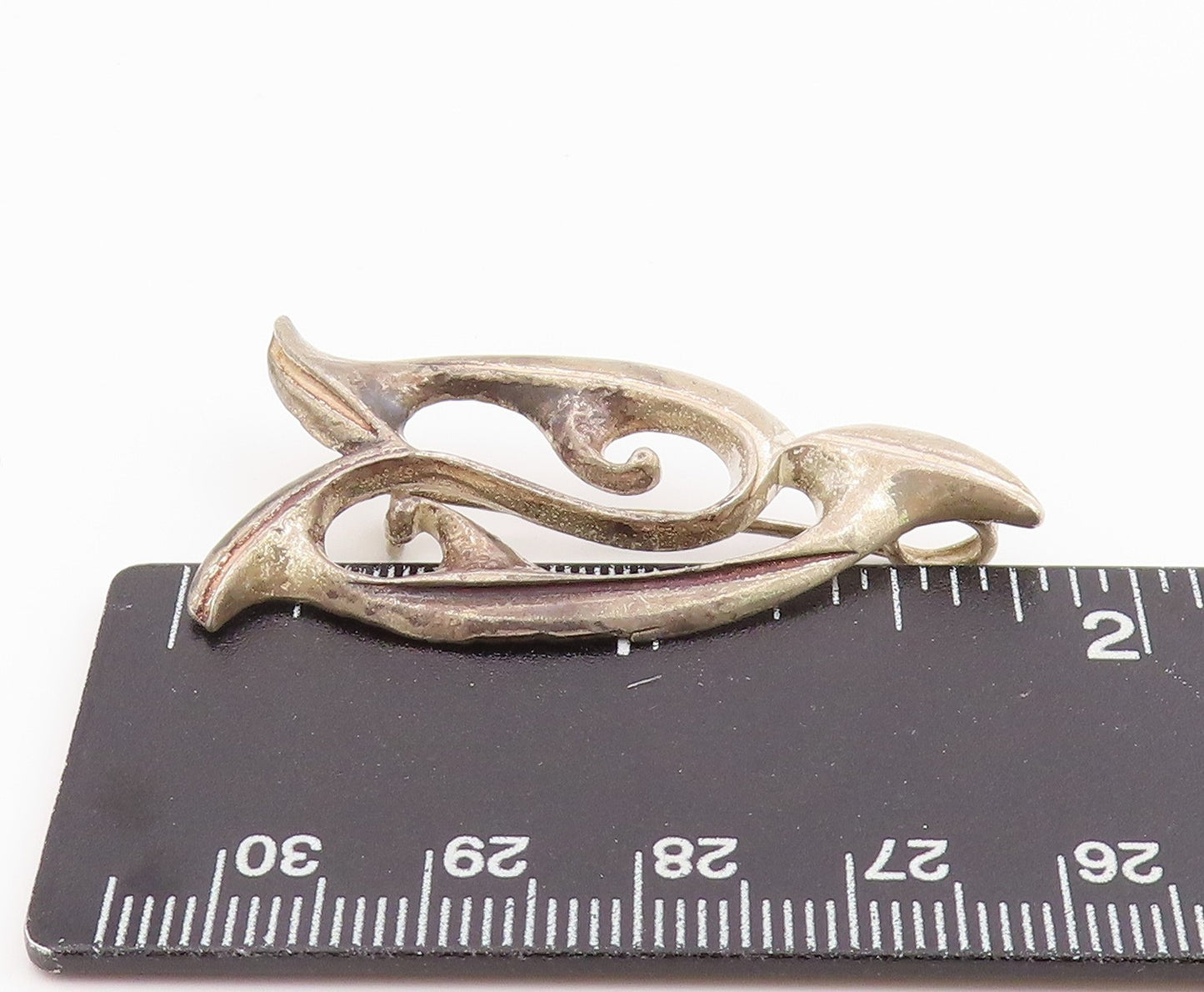 925 Sterling Silver Vintage Brooch Pin EUROPE Floral Calla Lily Motif  BP12451