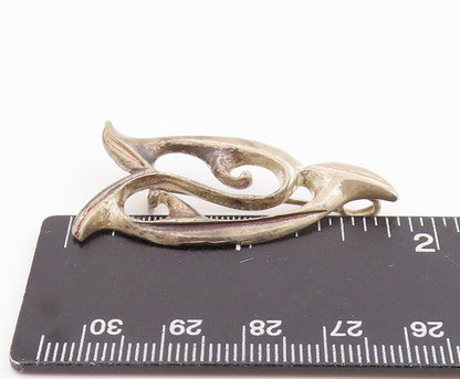 925 Sterling Silver Vintage Brooch Pin EUROPE Floral Calla Lily Motif  BP12451