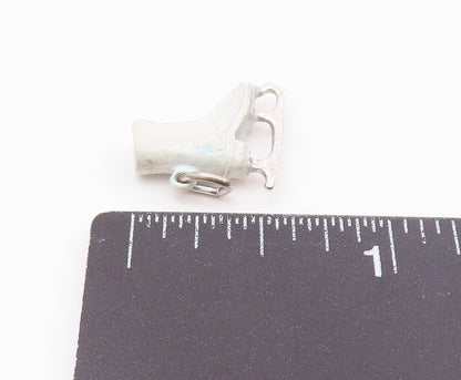 925 Sterling Silver  Vintage Petite Enamel Ice Skate Motif Pendant  PT11239