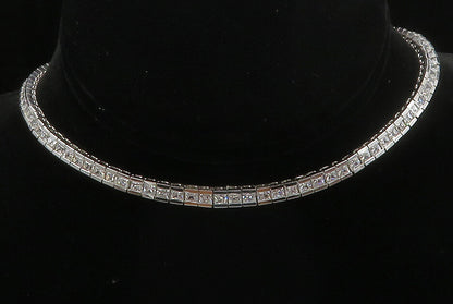 ROSS SIMON 925 Silver Sparkling Cubic Zirconia Box Chain Necklace  NE2386