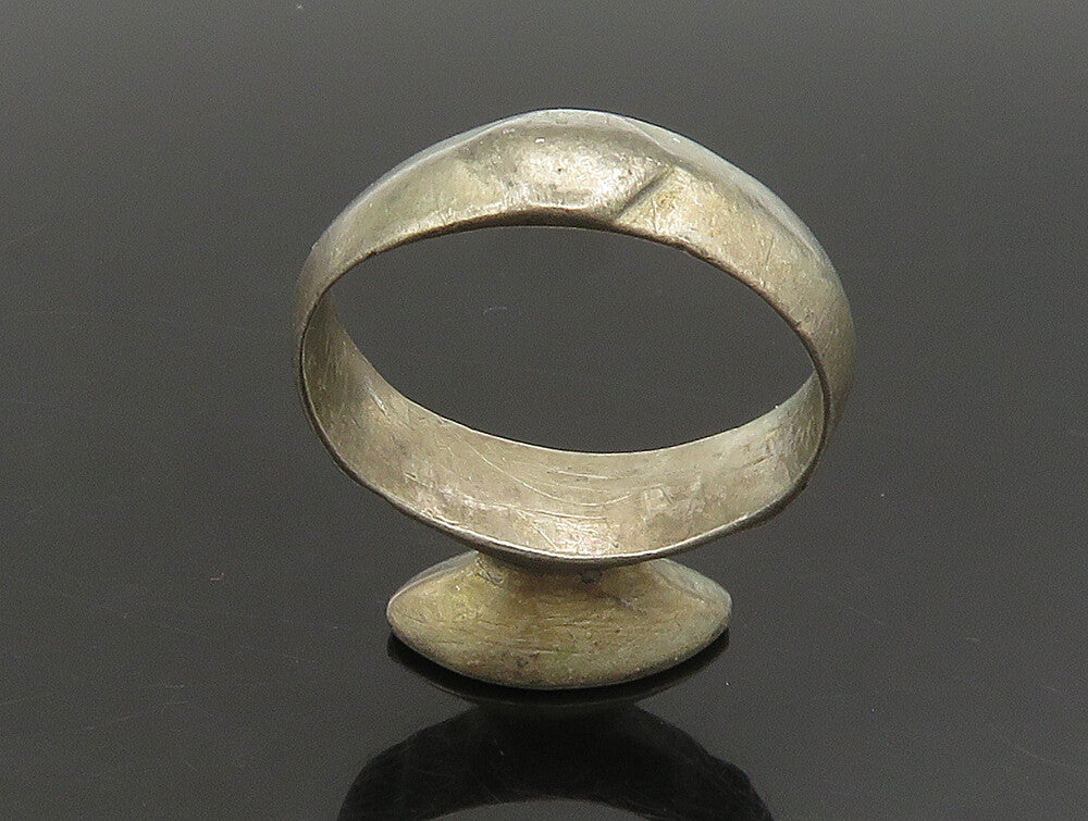 MIDDLE EAST 925 Sterling Silver  Vintage Oxidized Etched Ring Sz 6  RG24289