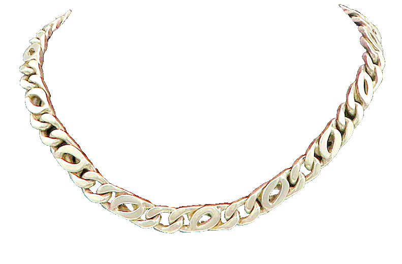 925 Sterling Silver  Vintage Shiny Curb Link Minimalist Chain Necklace  NE2851