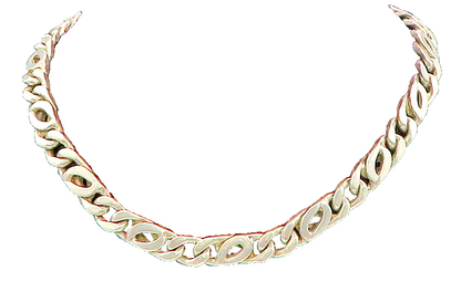 925 Sterling Silver  Vintage Shiny Curb Link Minimalist Chain Necklace  NE2851
