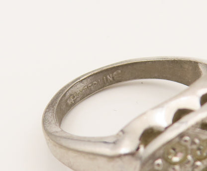 UNCAS 925 Silver  Vintage Antique Topaz Leaf Motif Ring Sz 5.75  RG26399