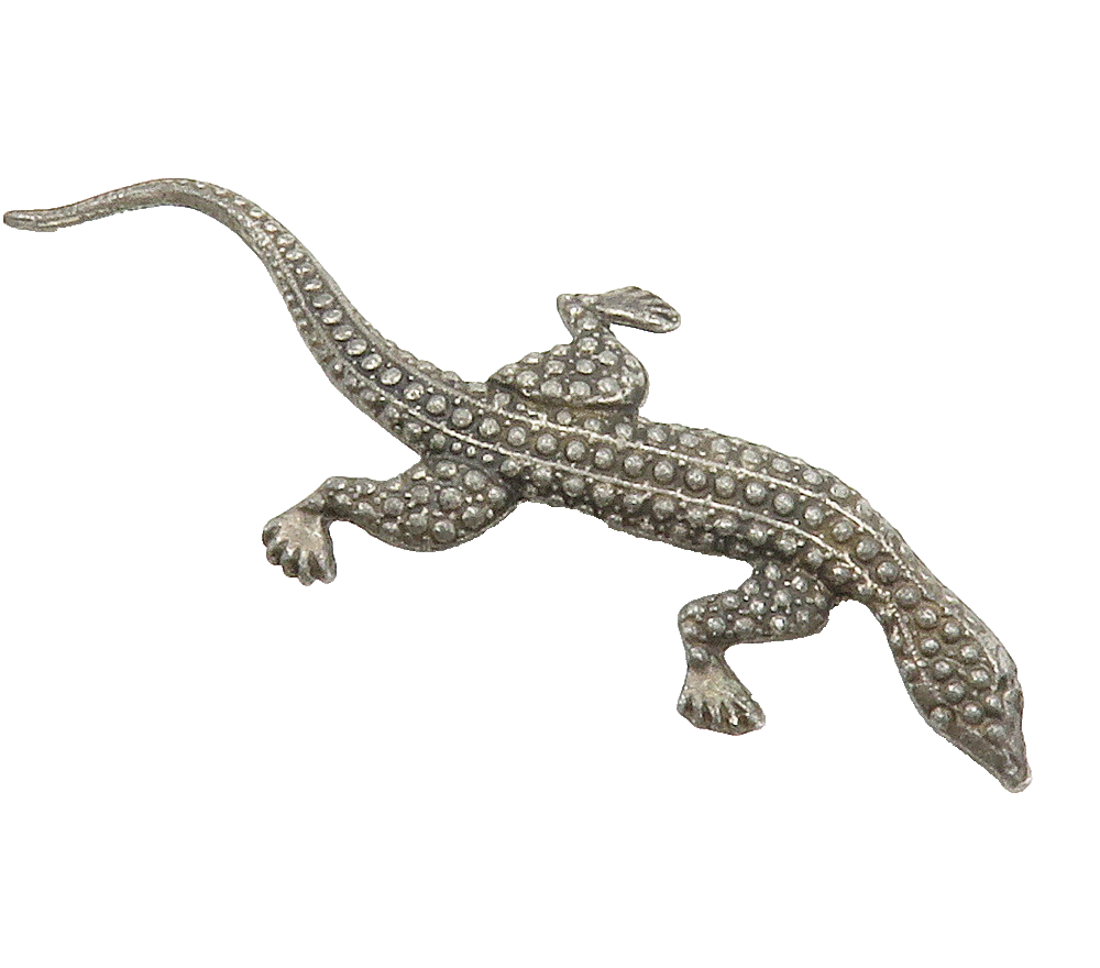 925 Sterling Silver  Vintage Dark Tone Crawling Lizard Motif Brooch Pin BP5882