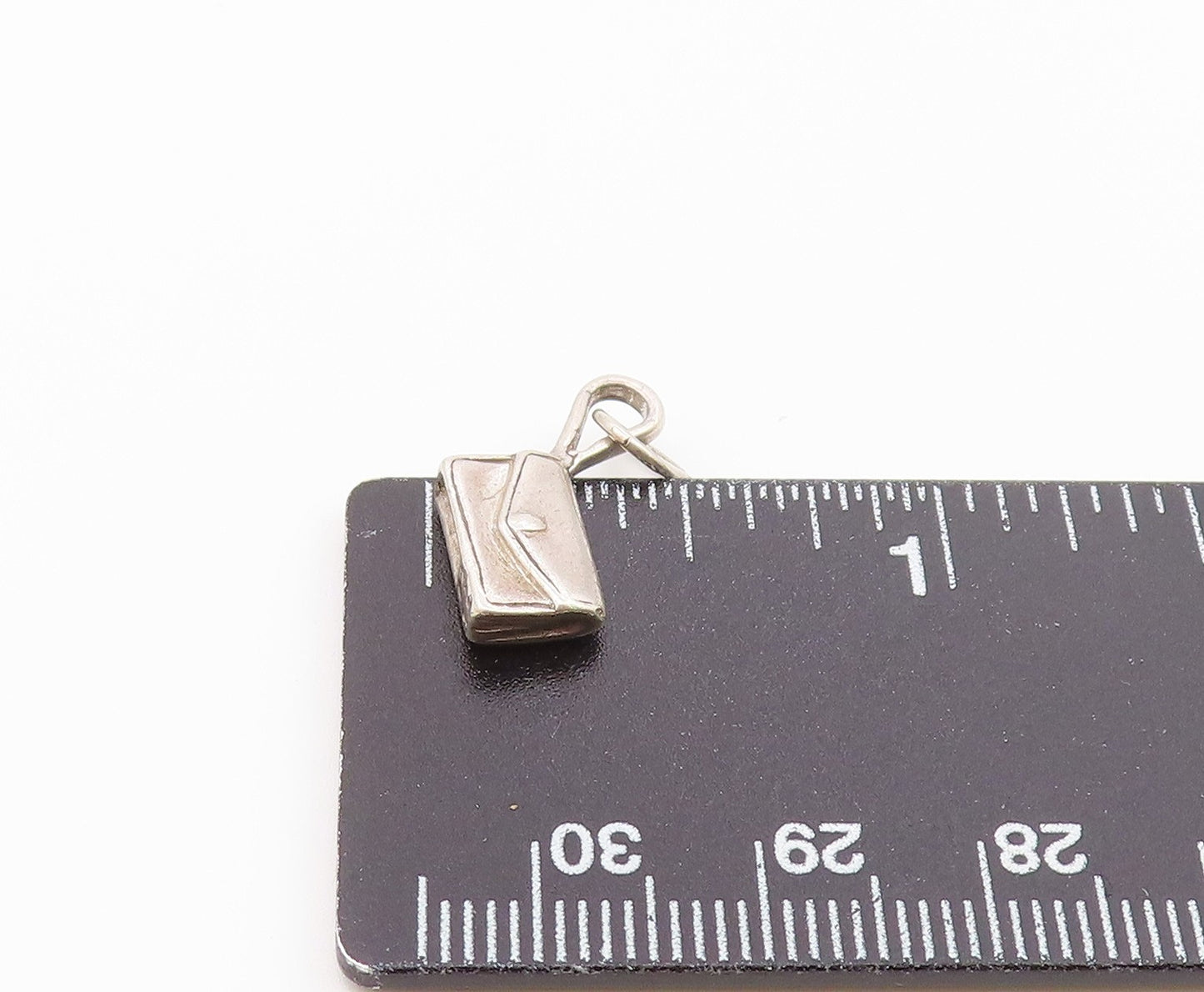 925 Sterling Silver  Vintage Shiny Petite Purse Motif Drop Pendant  PT17817