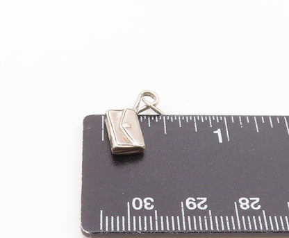 925 Sterling Silver  Vintage Shiny Petite Purse Motif Drop Pendant  PT17817