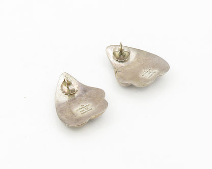 BAYANIHAN 925 Silver & 14K GOLD  Vintage Fluted Hollow Drop Earrings  EG9486