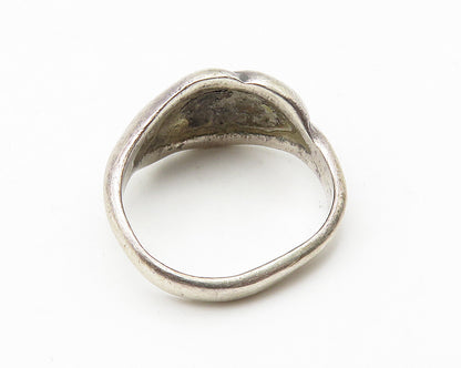 925 Sterling Silver  Vintage Dark Tone Fluted Detail Band Ring Sz 6  RG10317
