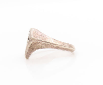 925 Sterling Silver Vintage Ring Superhero S Shield Symbol Band  Sz 7.5  RG34049