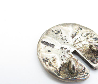 925 Sterling Silver  Vintage Dark Tone Etched Detail Slide Pendant  PT5277
