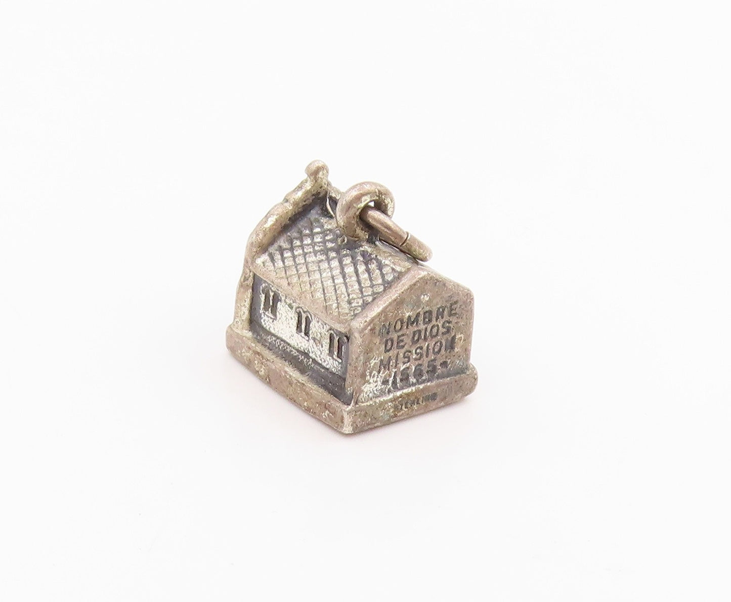 925 Sterling Silver Vintage Pendant Miniature San Antonio Mission Church PT25646