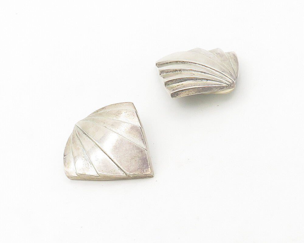 CHARLES KRYPELL 925 Silver  Vintage Modernist Non Pierce Earrings  EG9545