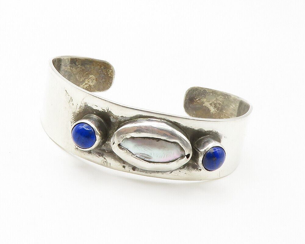 DELBERT CHATTER NAVAJO 925 Sterling Silver Vintage Gemstone Cuff Bracelet BT5620