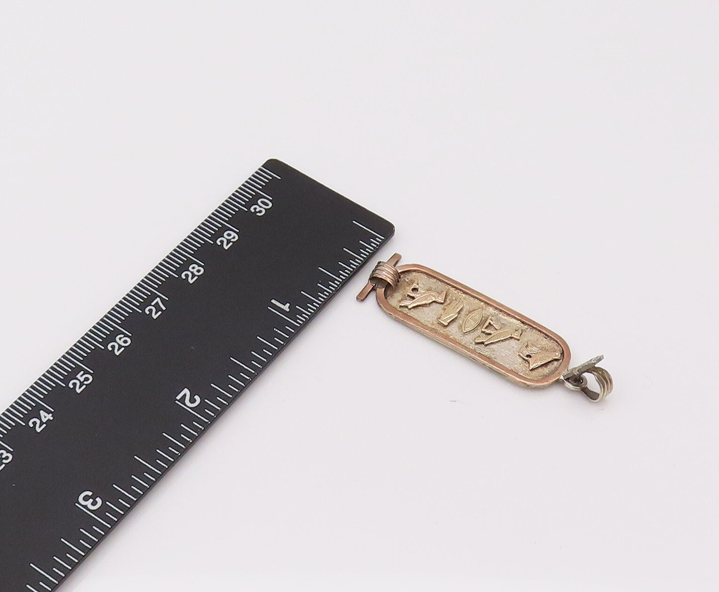 925 Serling Sterling Silver Vintage Egyptian Hieroglyphics Charm Pendant PT22046