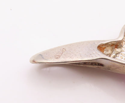 DAVID SIGAL 925 Silver  Vintage Unique Purple Garnet Wings Pendant  PT21521