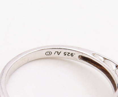 925 Sterling Silver Vintage Ring Square & Triangle Cut CZ   Sz 7  RG31087