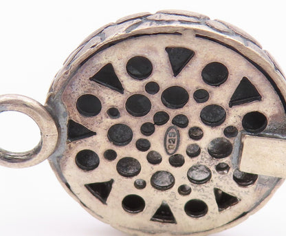 925 Sterling Silver  Vintage Cobbled Pattern Hook Bangle Bracelet  BT9179
