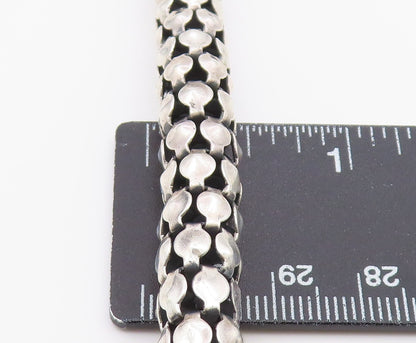 925 Sterling Silver  Vintage Shiny Hollow Snake Motif Chain Necklace  NE3722