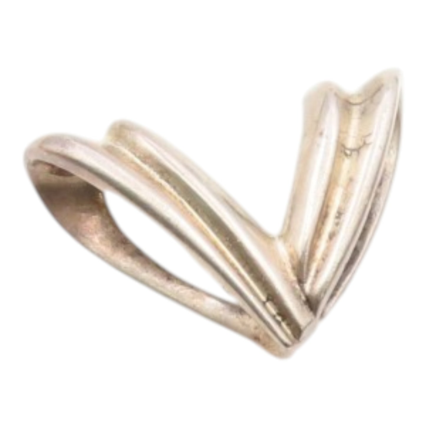 925 Sterling Silver  Vintage Designer Carved Swirled Heart Pendant  PT22386