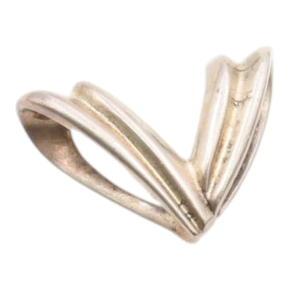 925 Sterling Silver  Vintage Designer Carved Swirled Heart Pendant  PT22386
