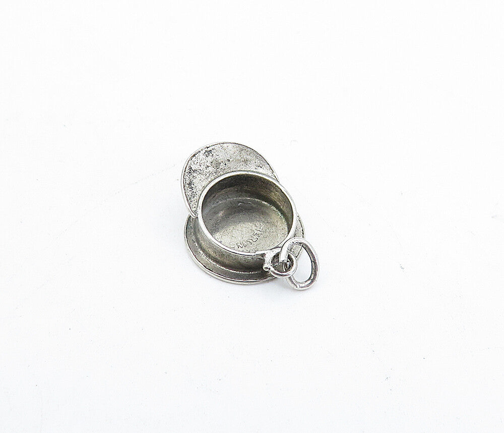 925 Sterling Silver  Vintage Petite Old Fashioned Police Hat Pendant  PT2866