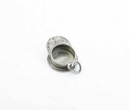 925 Sterling Silver  Vintage Petite Old Fashioned Police Hat Pendant  PT2866