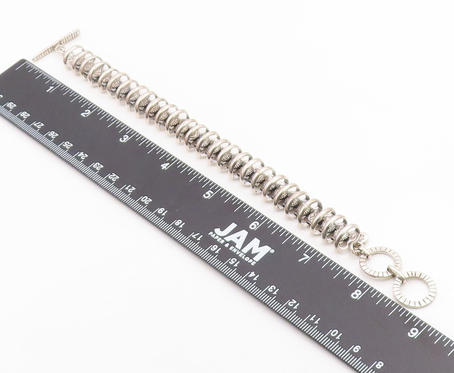 925 Sterling Silver Vintage Bracelet SILPADA Classic Textured Disc Link  BT12072