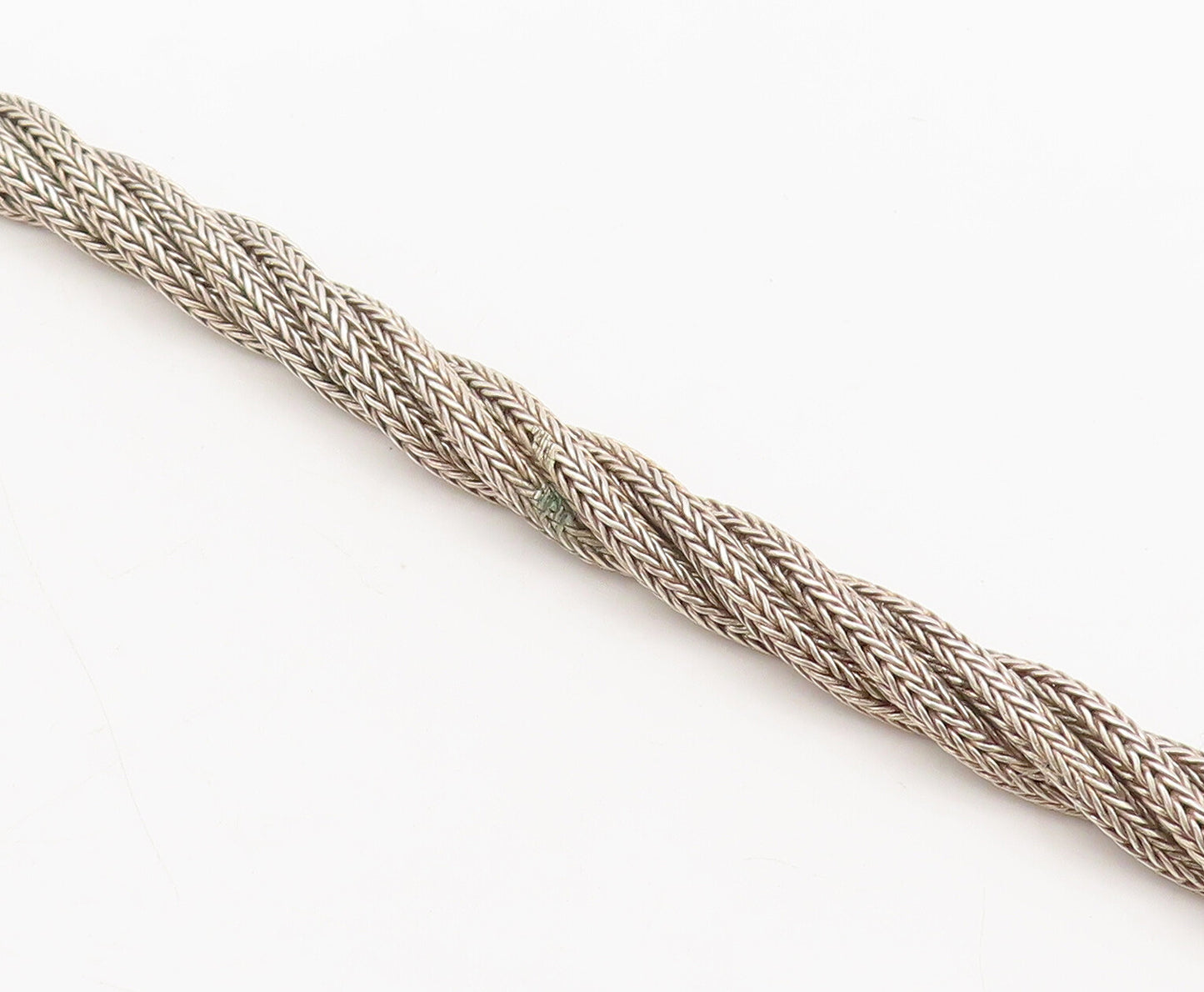 BALI 925 Sterling Silver  Vintage Twisted Ropes Beaded Thick Bracelet  BT10102