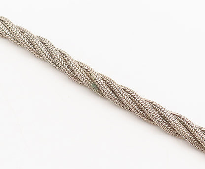 BALI 925 Sterling Silver  Vintage Twisted Ropes Beaded Thick Bracelet  BT10102