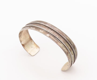 925 Sterling Silver Vintage Bracelet POST BELL Southwestern Twisted Rope BT10511