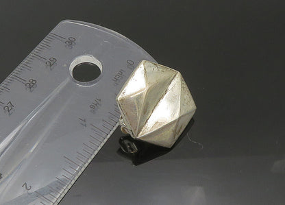925 Silver & 14K GOLD  Vintage Geometric Shiny Non Pierce Earrings  EG10975