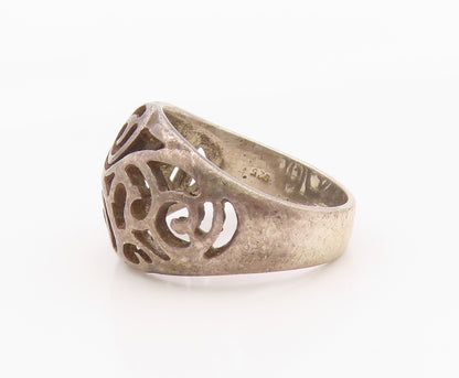 925 Sterling Silver Vintage Ring Classic Open Scrollwork Band  Sz 5.5  RG36311
