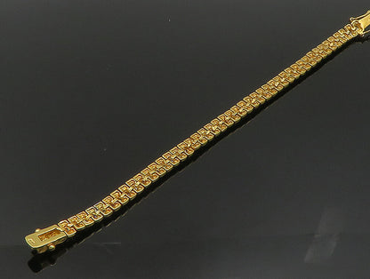 925 Sterling Silver Vintage Amethyst & Topaz Gold Plated Chain Bracelet BT9348
