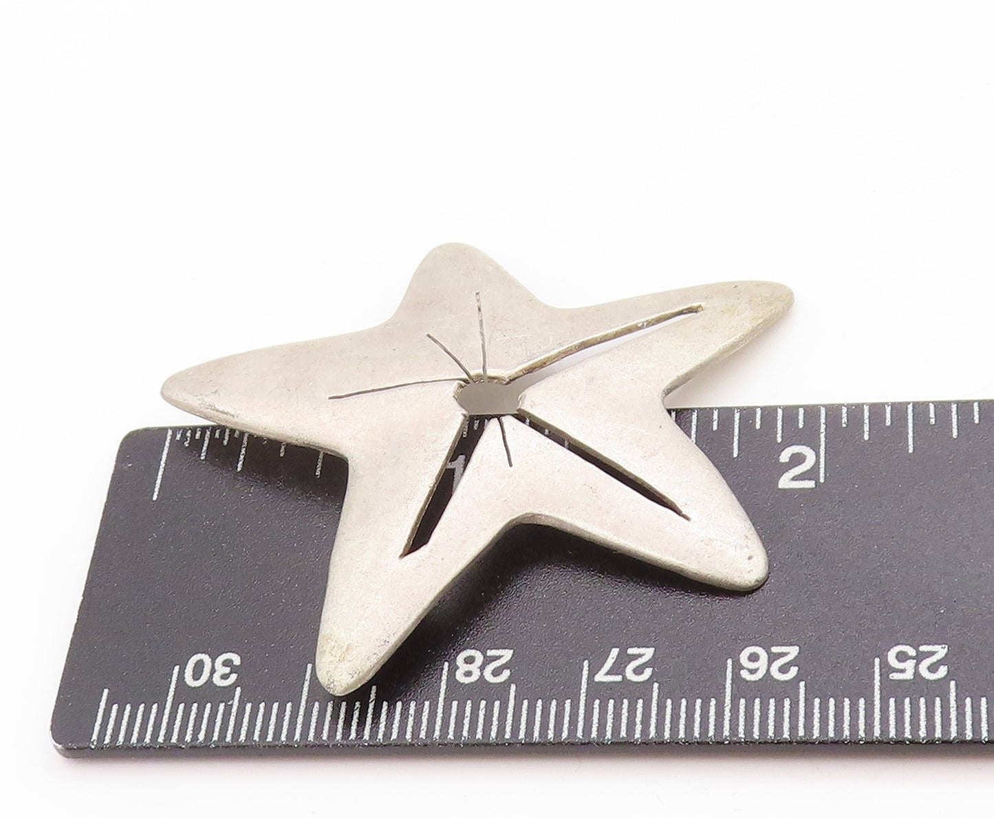 925 Sterling Silver Vintage Brooch Coastal Starfish Design Cut Out Pin  BP11896